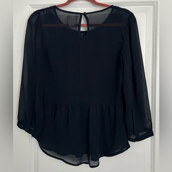 ANTHROPOLOGIE MAEVE HELENE SHEER SEQUIN PEPLUM TOP - Picture 3 of 9